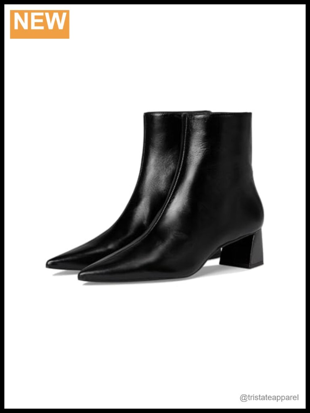Steve Madden Ashli Leather Ankle Bootie Block Heel Zip